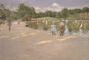 William Merritt Chase Lilliputian Boat Lake oil painting artist